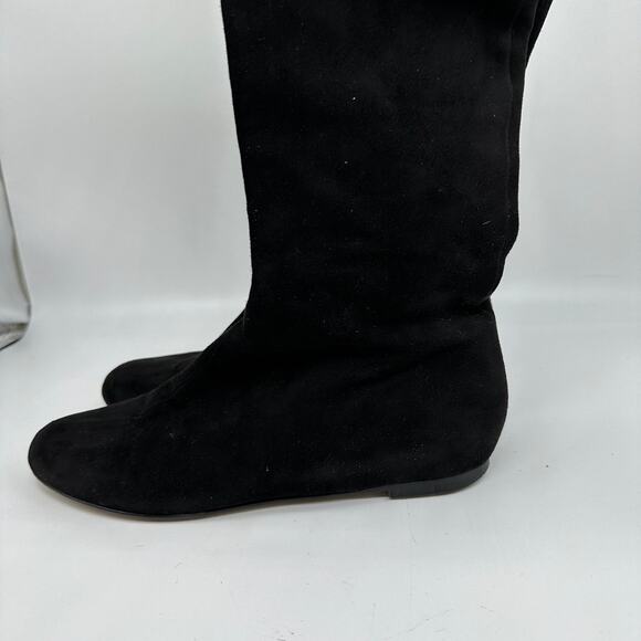 Valentino Garavani Womens Black Suede Over The Knee Flat Riding Boots EU 36.5 - Picture 5 of 15